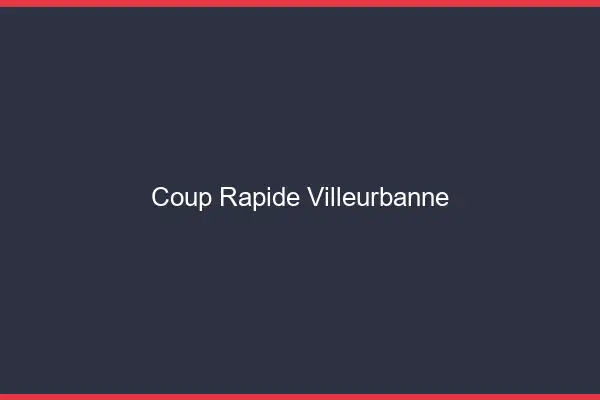 Coup rapide Villeurbanne