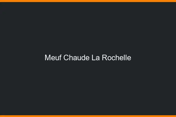 Meuf chaude la rochelle