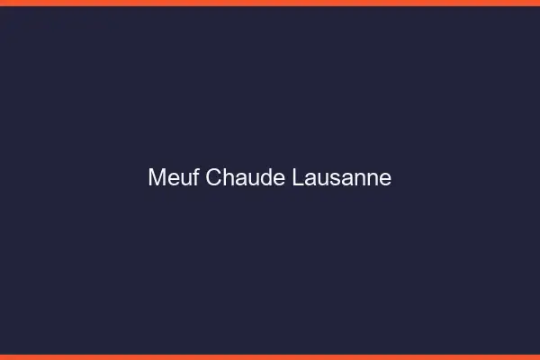 Meuf chaude Lausanne